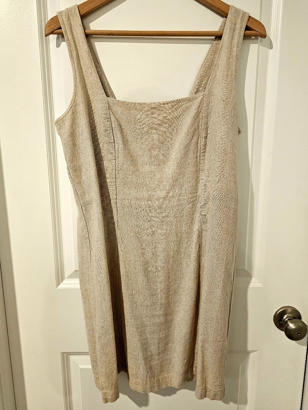 Sleeveless Mini Linen Dress, Size M
